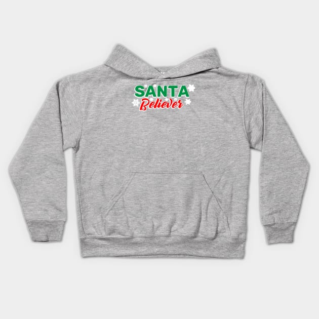 Christmas Believer Santa Kids Hoodie by TeePixelate